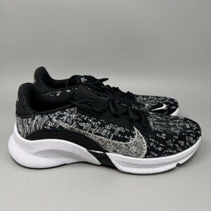 Nike SuperRep Go 3 Flyknit Womens Size 10 Black White Running Shoes Sneakers